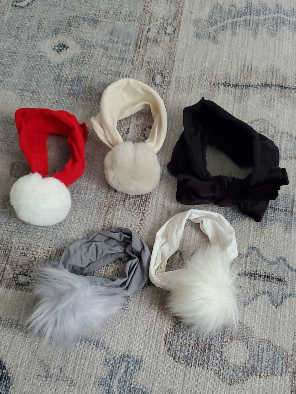 Baby Bling Bows Pom Headband And Velvet Bow Lot- Black, Red, Cream, Gray, White - Picture 4 of 4